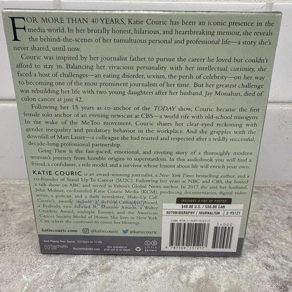 Katie Couric Going There read by the Author CD Sealed box set. - Picture 4 of 7
